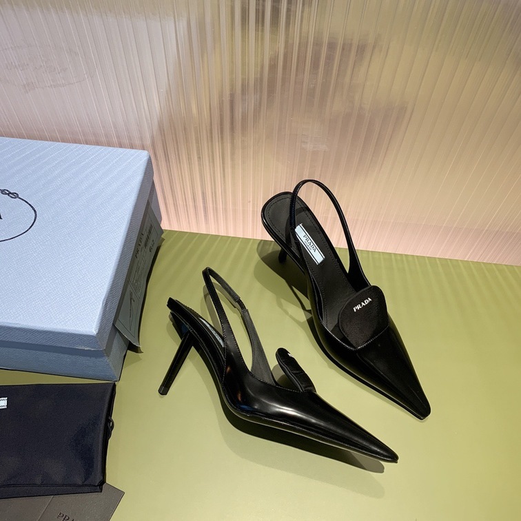 Prada Pump Heels Leather Black Ss2022