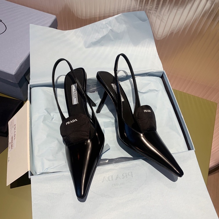 Prada Pump Heels Leather Black Ss2022
