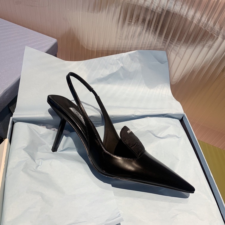 Prada Pump Heels Leather Black Ss2022