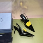Prada Pump Heels Leather Black Yellow Ss2022