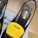 Prada Pump Heels Leather Black Yellow Ss2022