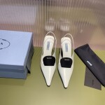 Prada Pump Heels Leather White Ss2022