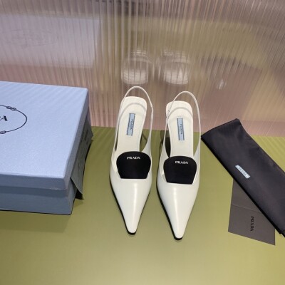 Prada Pump Heels Leather White Ss2022