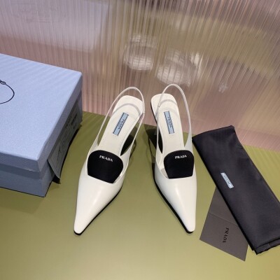 Prada Pump Heels Leather White Ss2022