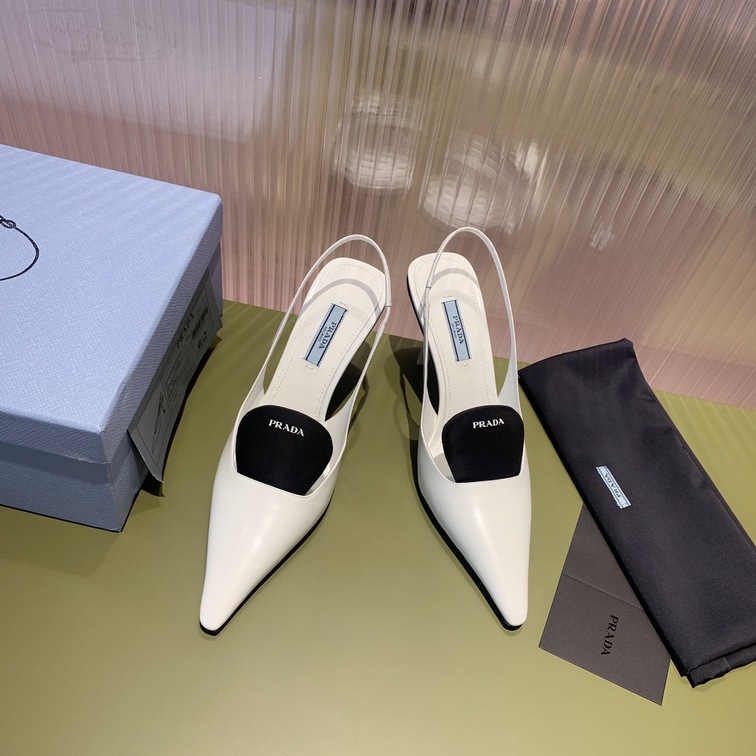 Prada Pump Heels Leather White Ss2022