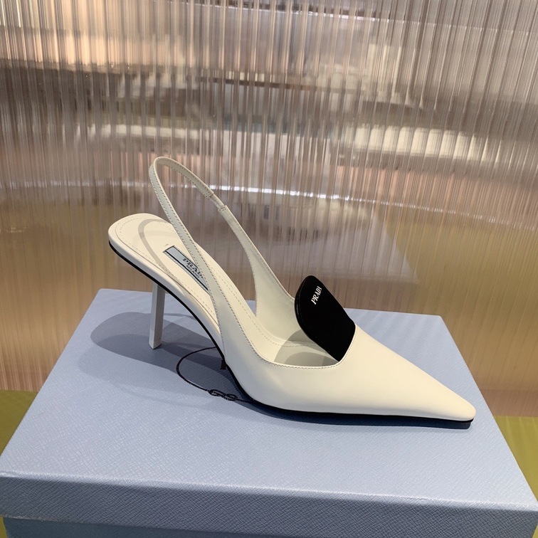 Prada Pump Heels Leather White Ss2022