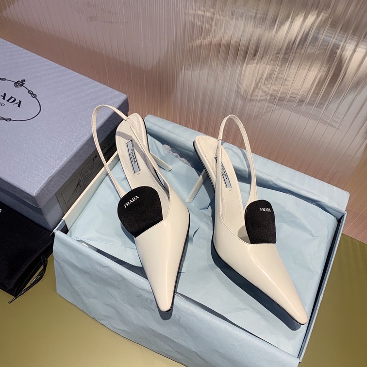 Prada Pump Heels Leather White Ss2022