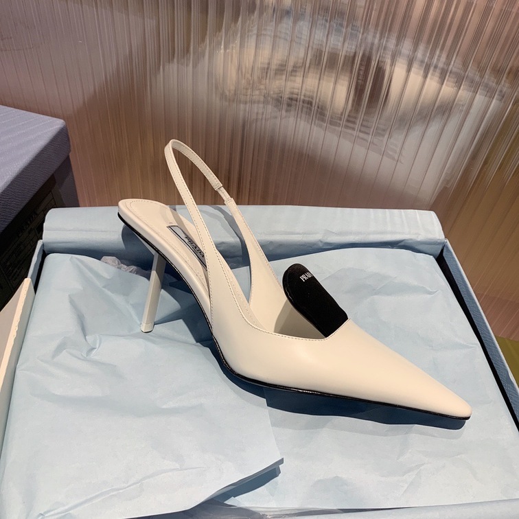 Prada Pump Heels Leather White Ss2022