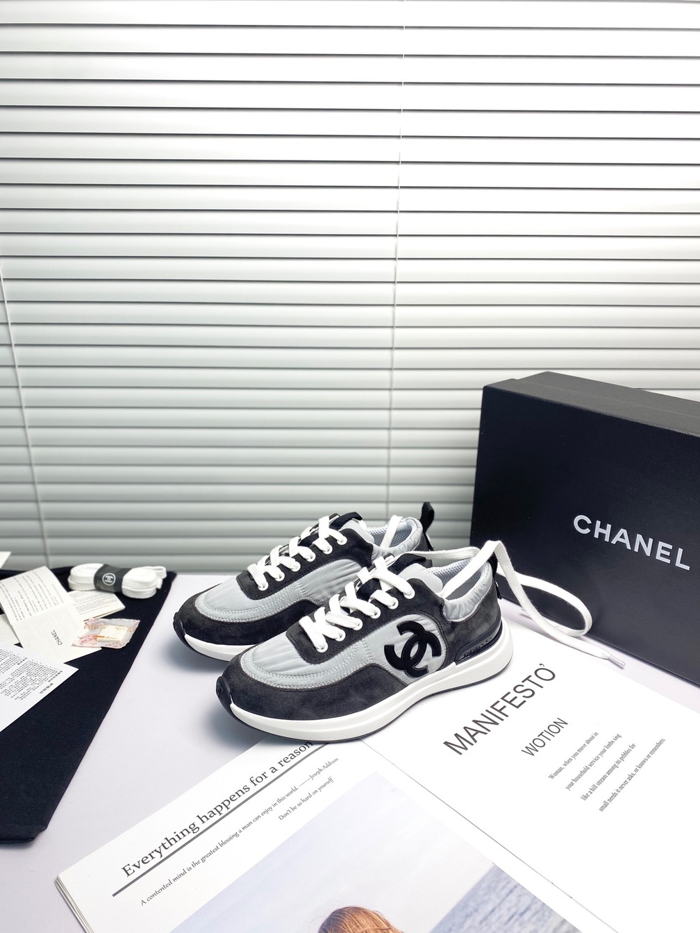 Woman Sneakers Chanel Black White Ss 2022