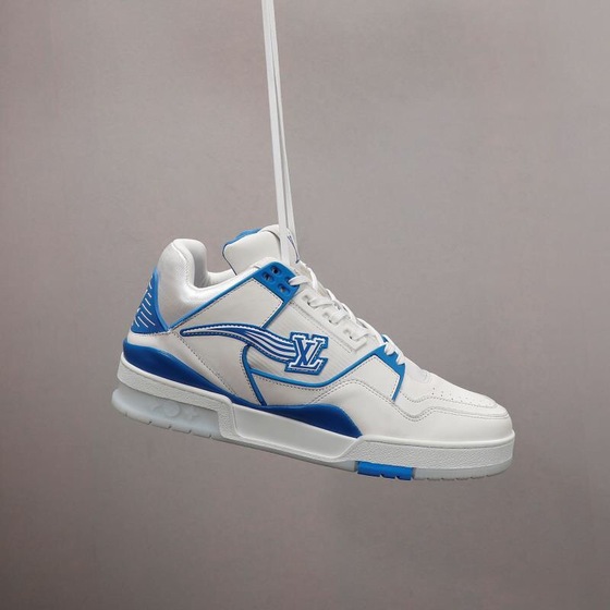 Lv Trainer Blue Sneakers