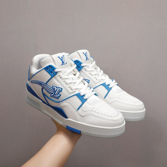 Lv Trainer Blue Sneakers