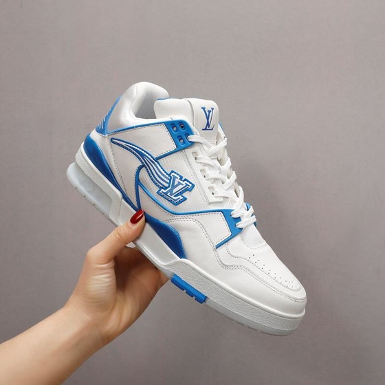 Lv Trainer Blue Sneakers