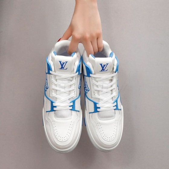 Lv Trainer Blue Sneakers