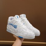 Lv Trainer Blue White Sneakers