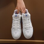 Lv Trainer Blue White Sneakers