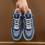Lv Trainer Denim Sneakers Ss2022