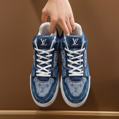 Lv Trainer Denim Sneakers Ss2022