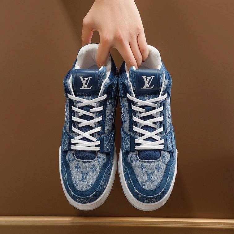 Lv Trainer Denim Sneakers Ss2022