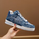 Lv Trainer Denim Sneakers Ss2022