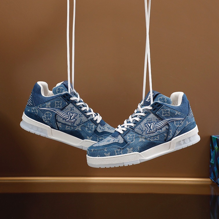 Lv Trainer Denim Sneakers Ss2022