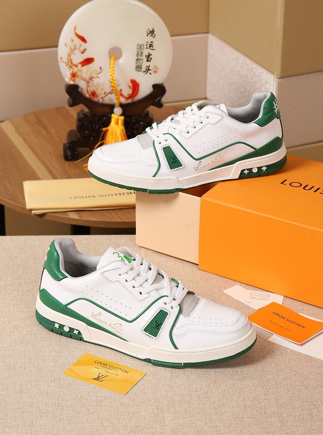 Lv Trainer Green Sneakers 5