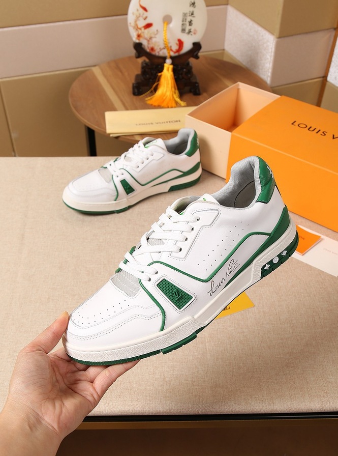 Lv Trainer Green Sneakers 5