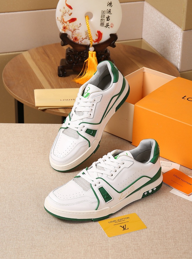 Lv Trainer Green Sneakers 5