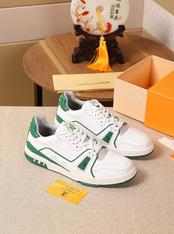 Lv Trainer Green Sneakers 5