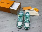 Lv Trainer Green Sneakers
