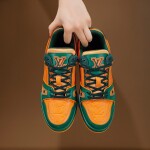 Lv Trainer Orange Green Sneakers