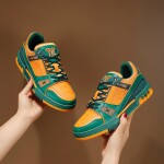 Lv Trainer Orange Green Sneakers
