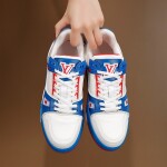 Lv Trainer Red Blue Sneakers