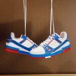 Lv Trainer Red Blue Sneakers