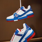 Lv Trainer Red Blue Sneakers
