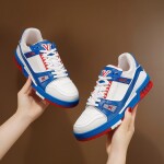 Lv Trainer Red Blue Sneakers