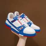 Lv Trainer Red Blue Sneakers