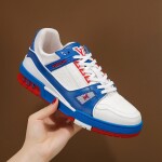Lv Trainer Red Blue Sneakers
