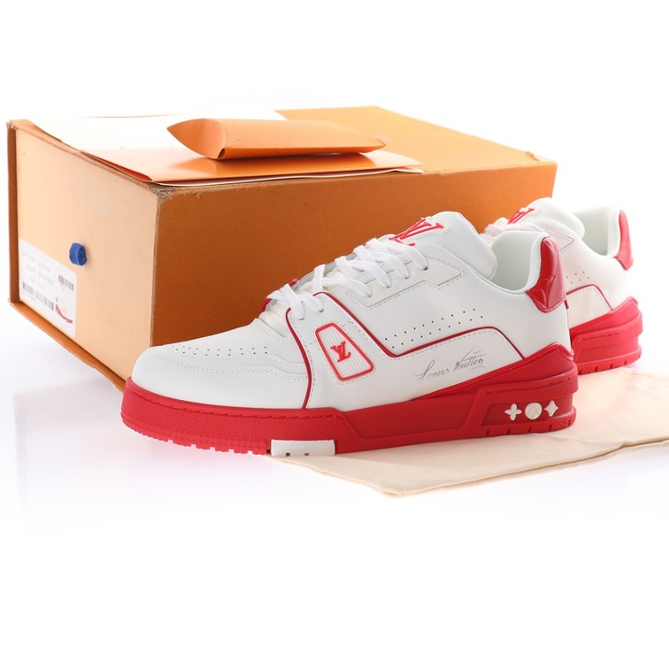 Lv Trainer Red Sneakers
