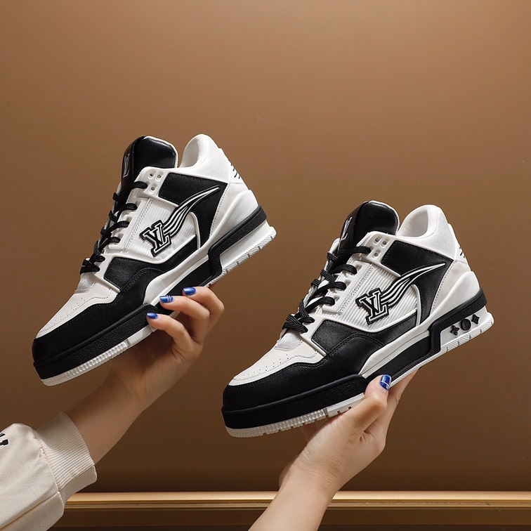 Lv Trainer Wave Black White Sneakers