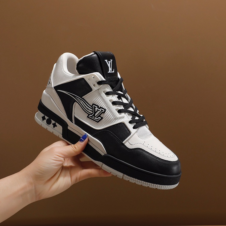 Lv Trainer Wave Black White Sneakers