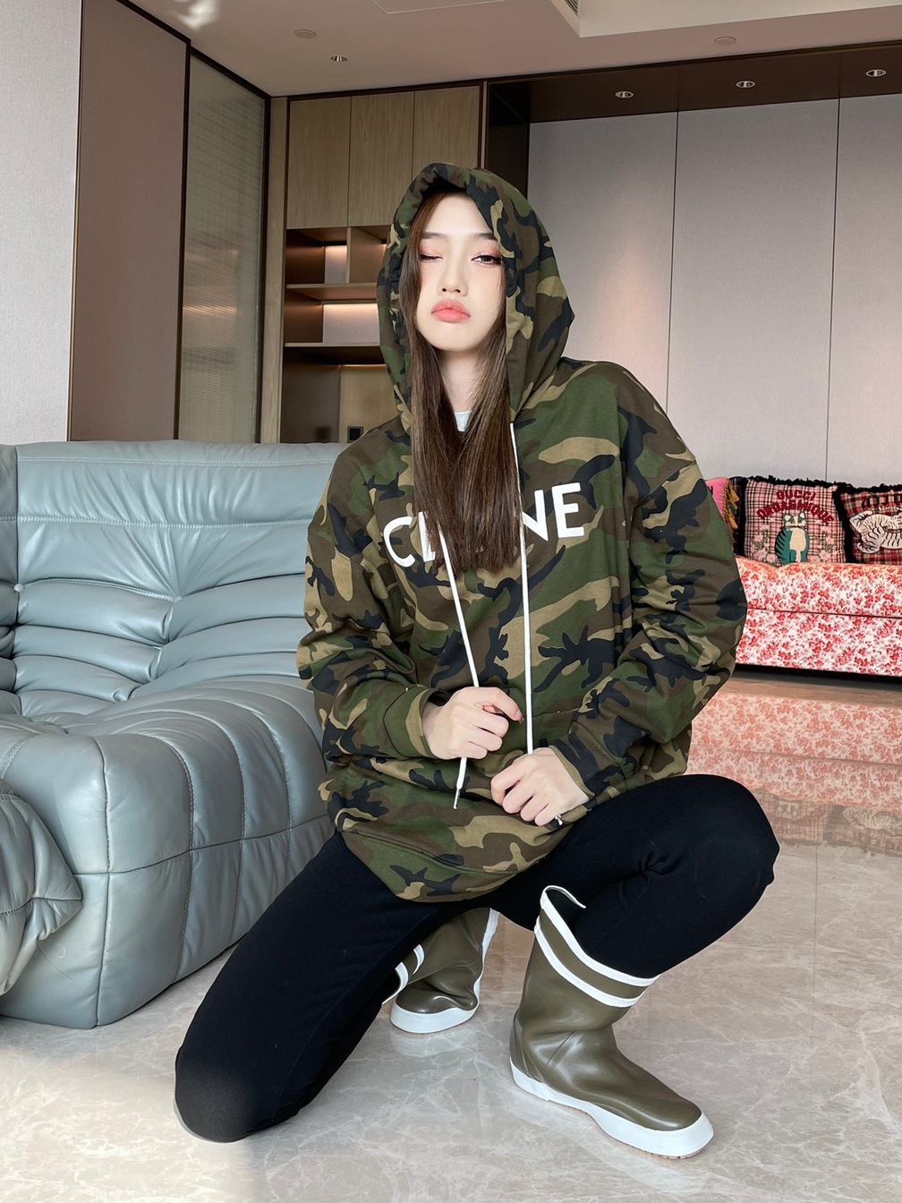 Hoodie Celine Army Ss2022