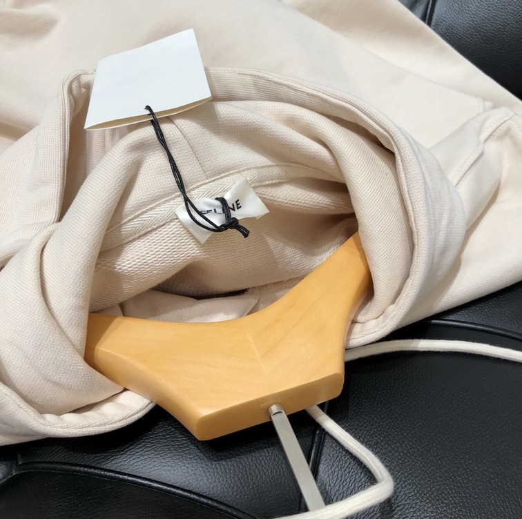 Hoodie Celine Basic Logo White Black Ss2022