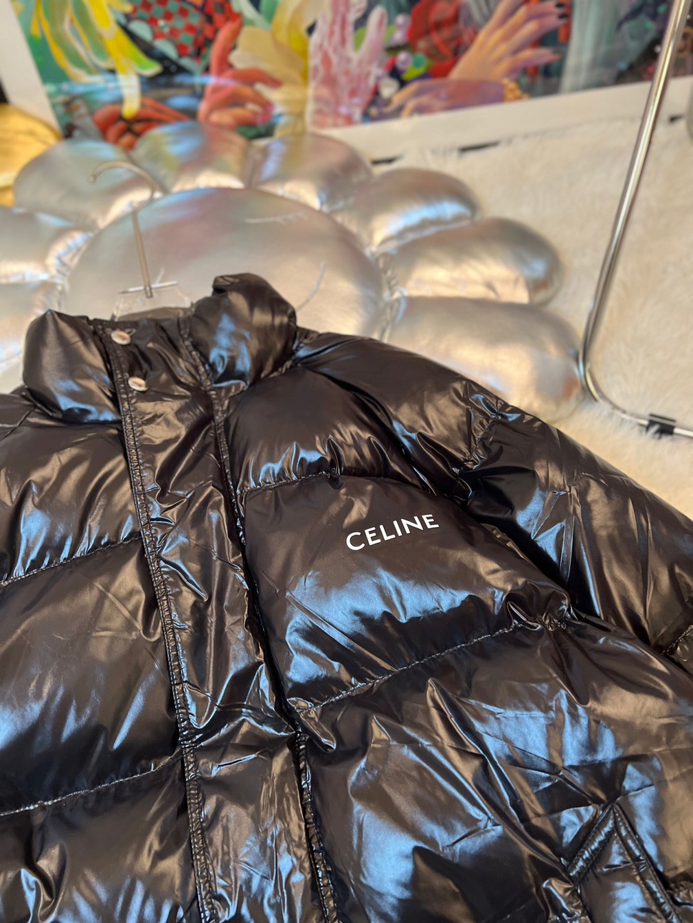 Puffer Celine Logo Shiny Skin Ss2022
