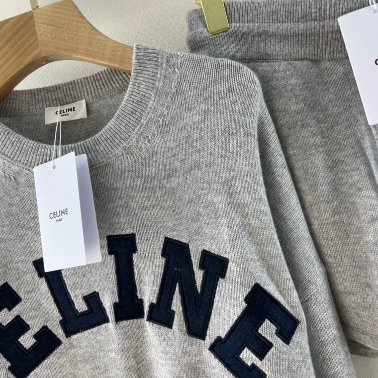 Set Celine Wool Sweaters With Short Ss2022