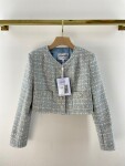 Croptop Vest Chanel Blue Tweed Ss2022