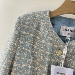 Croptop Vest Chanel Blue Tweed Ss2022