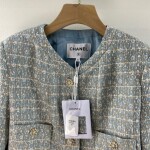 Croptop Vest Chanel Blue Tweed Ss2022