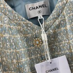 Croptop Vest Chanel Blue Tweed Ss2022