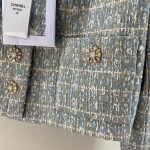 Croptop Vest Chanel Blue Tweed Ss2022