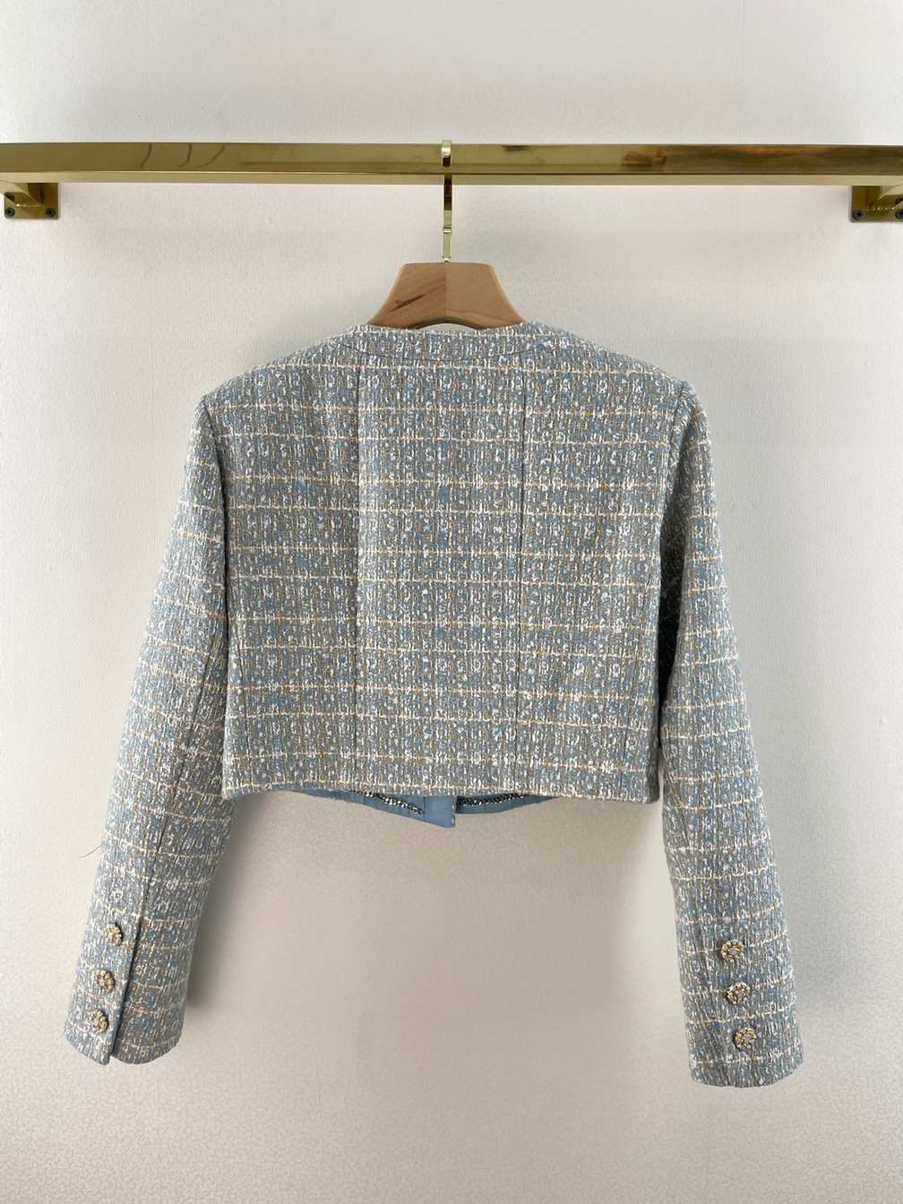 Croptop Vest Chanel Blue Tweed Ss2022